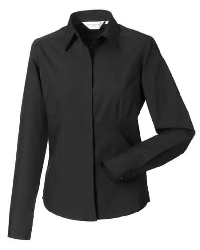 Russell Collection Ladies L/SL Poplin-924F