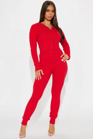 Rylee Sweater Legging Set - Red