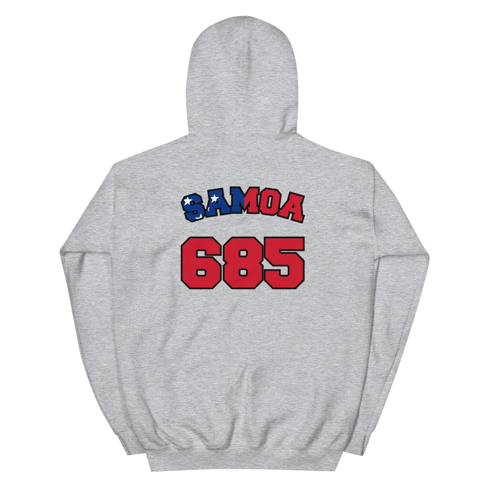 Samoa 685 - Flag with Black Border (front/back) *ADULT HOODIE*