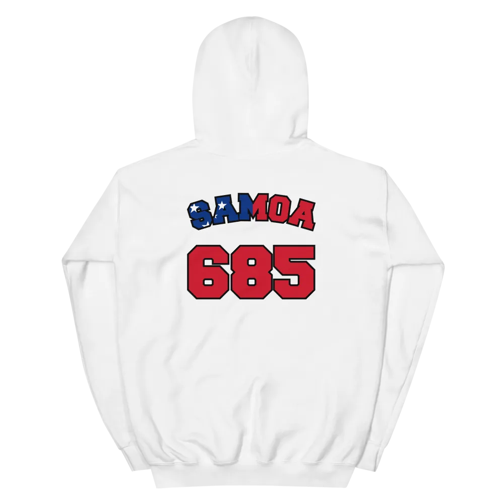 Samoa 685 - Flag with Black Border (front/back) *ADULT HOODIE*