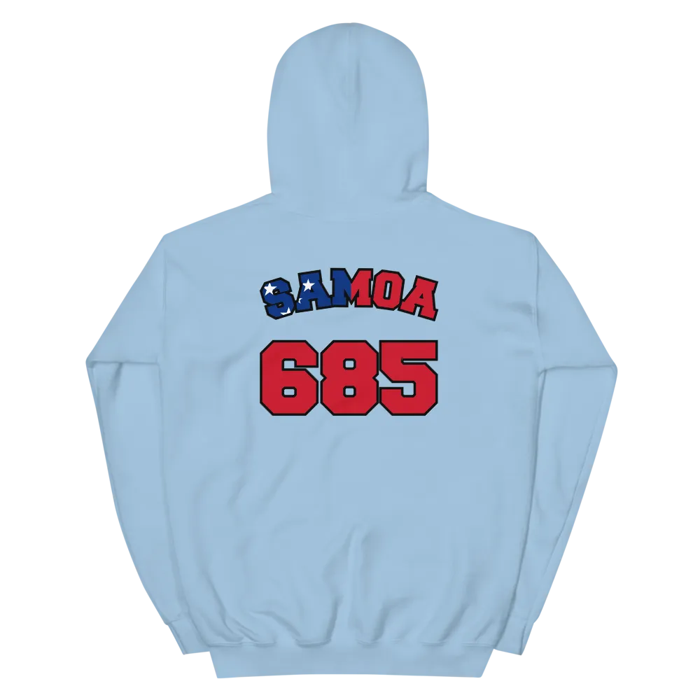 Samoa 685 - Flag with Black Border (front/back) *ADULT HOODIE*