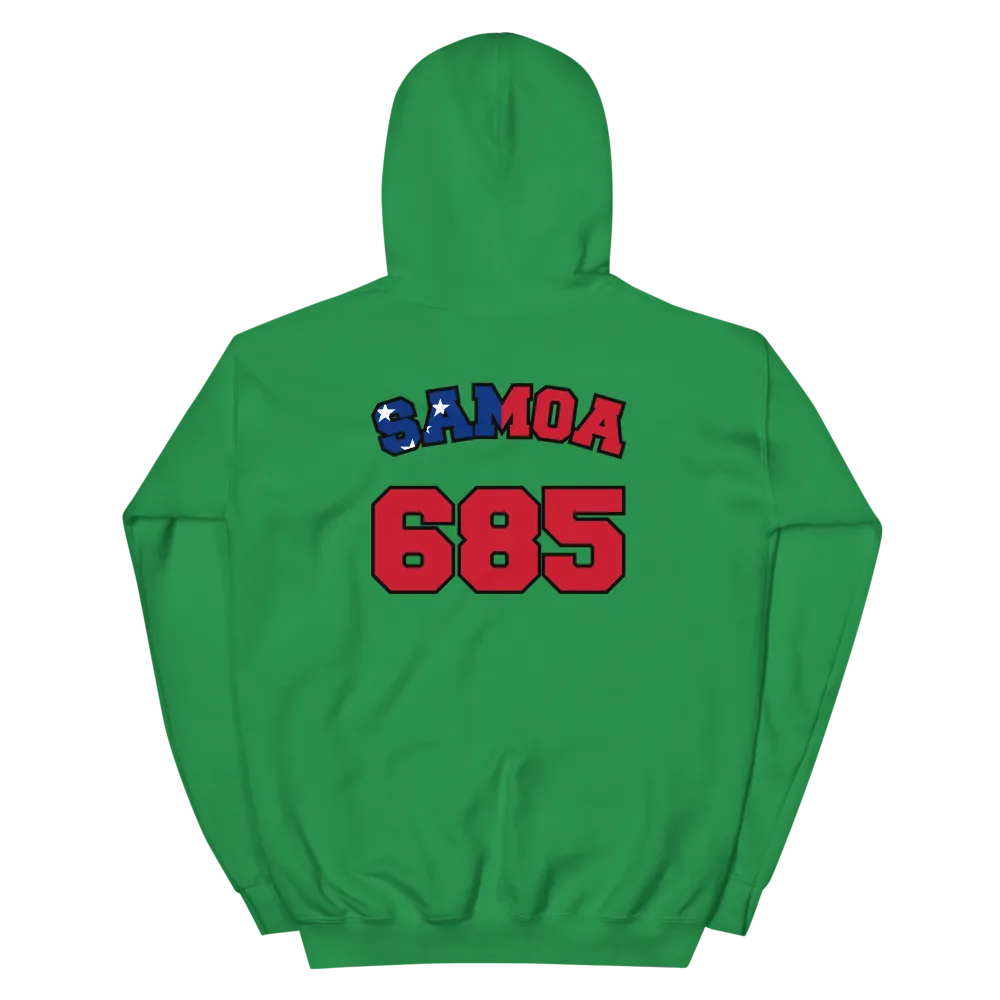 Samoa 685 - Flag with Black Border (front/back) *ADULT HOODIE*