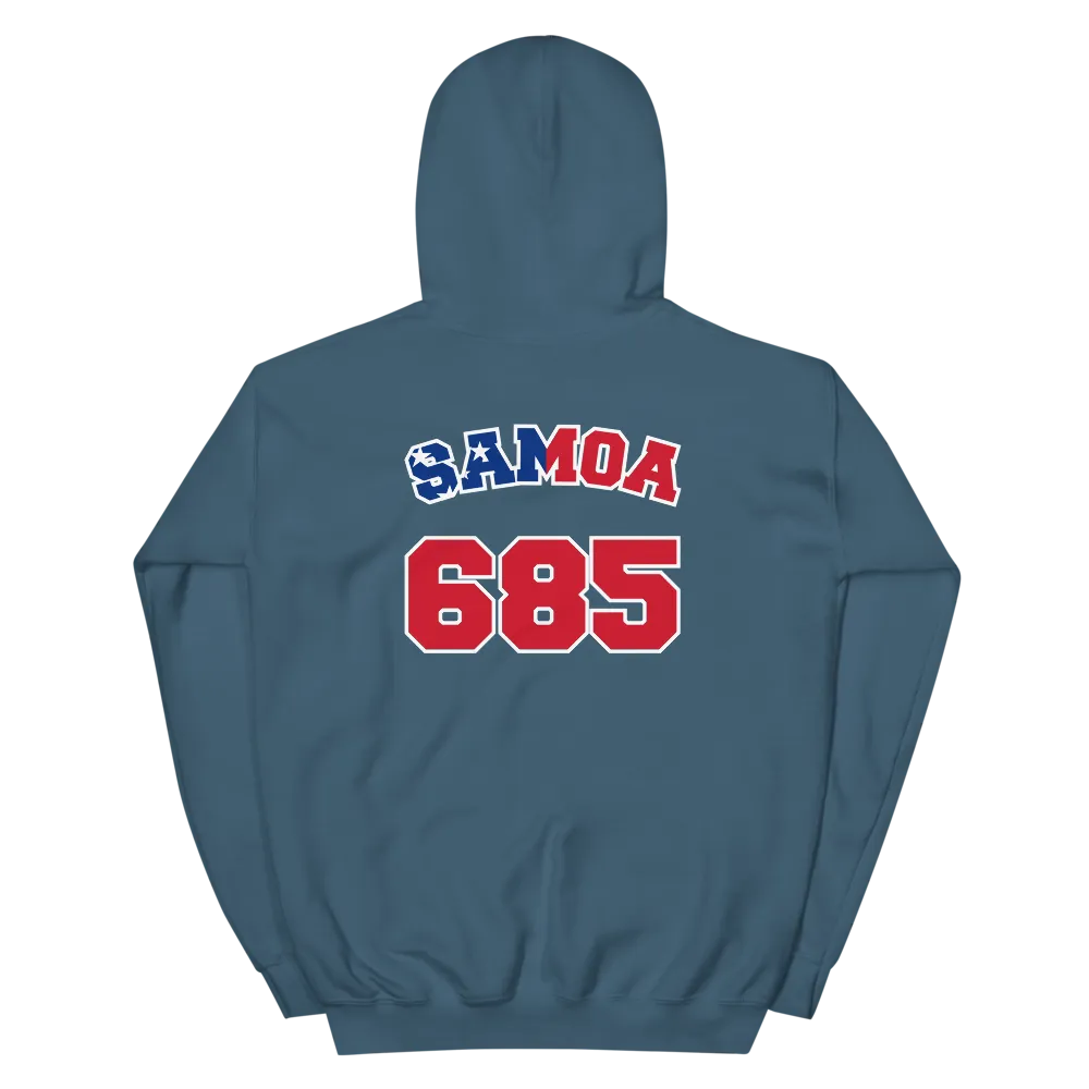 Samoa 685 - Flag with White Border (front/back)  *ADULT HOODIE*