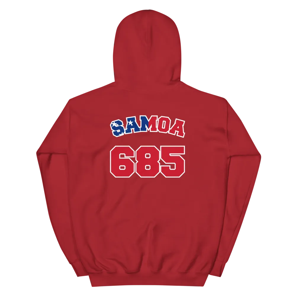 Samoa 685 - Flag with White Border (front/back)  *ADULT HOODIE*