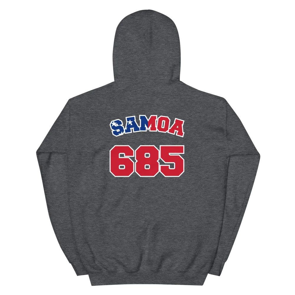 Samoa 685 - Flag with White Border (front/back)  *ADULT HOODIE*