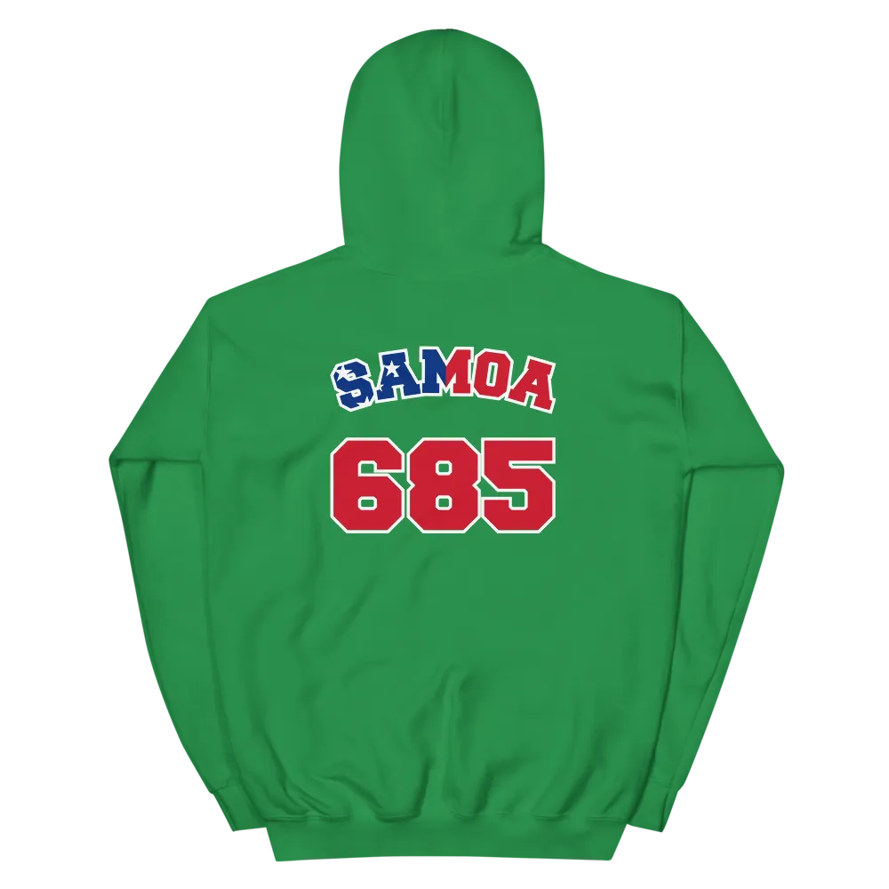 Samoa 685 - Flag with White Border (front/back)  *ADULT HOODIE*