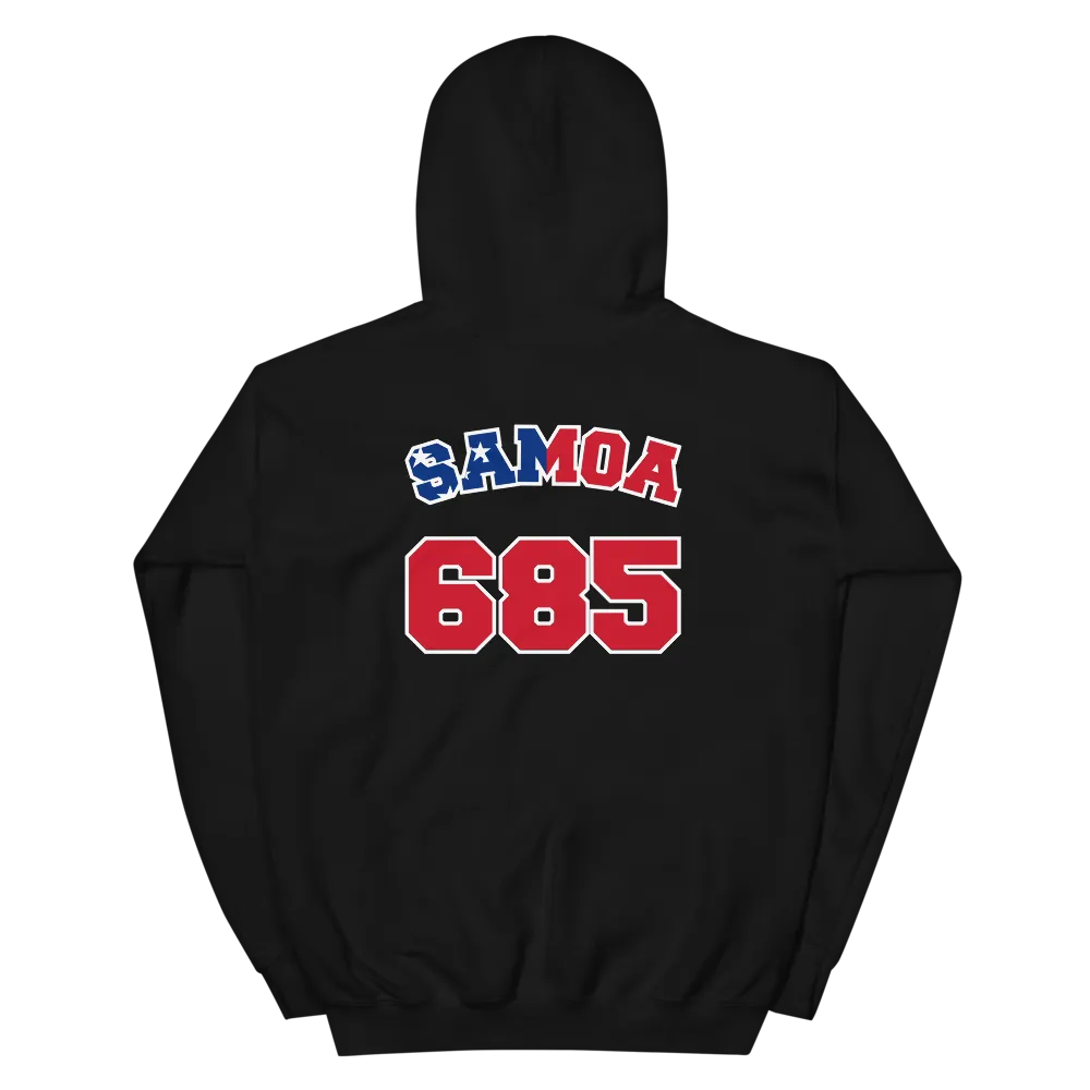 Samoa 685 - Flag with White Border (front/back)  *ADULT HOODIE*