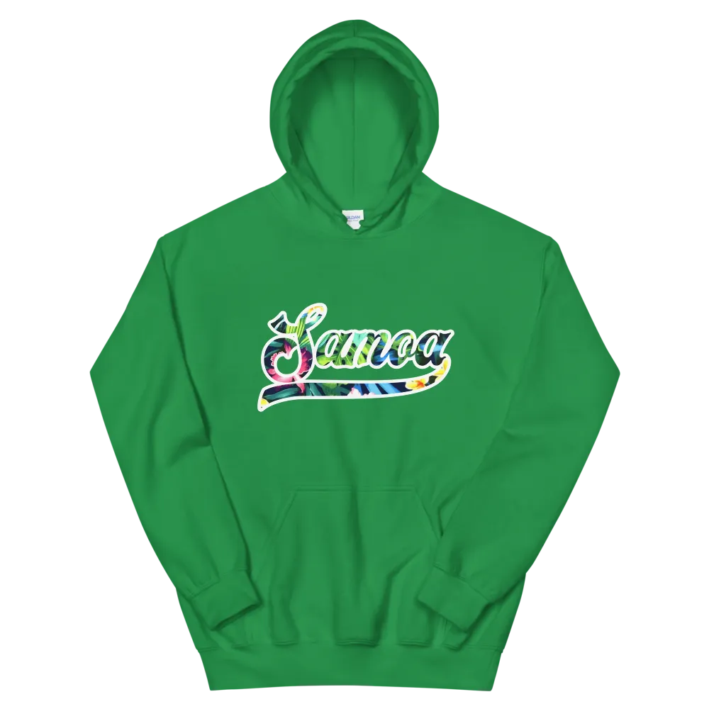 Samoa 685 - Floral Jersey with White Border (front/back) *ADULT HOODIE*