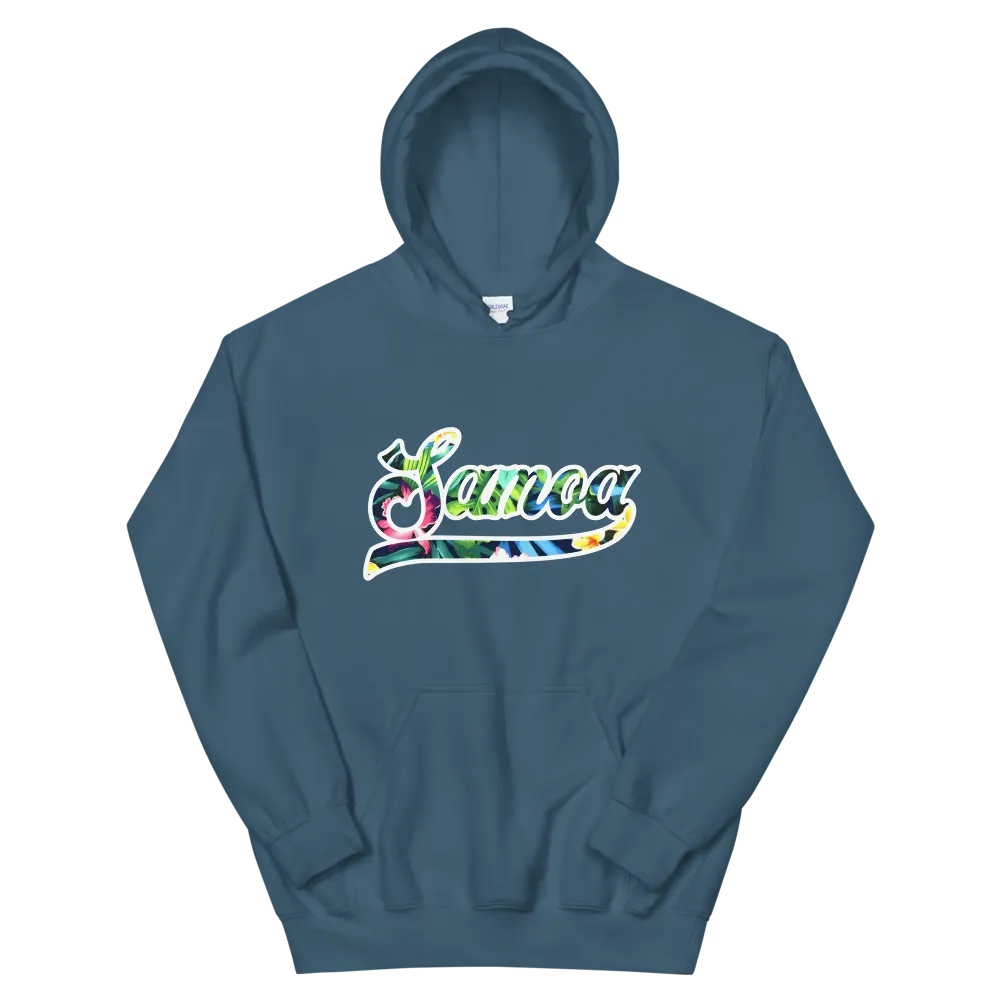 Samoa 685 - Floral Jersey with White Border (front/back) *ADULT HOODIE*