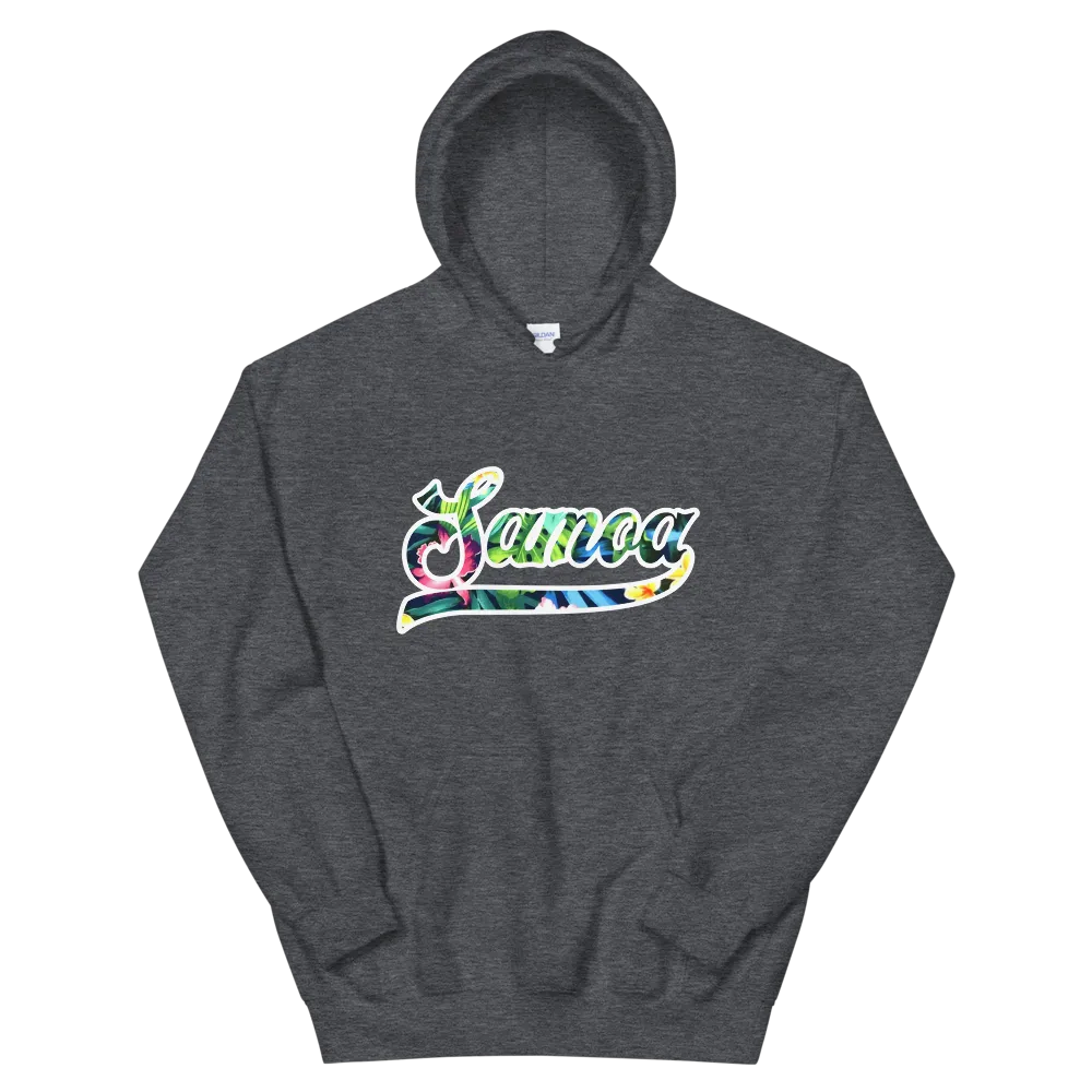 Samoa 685 - Floral Jersey with White Border (front/back) *ADULT HOODIE*