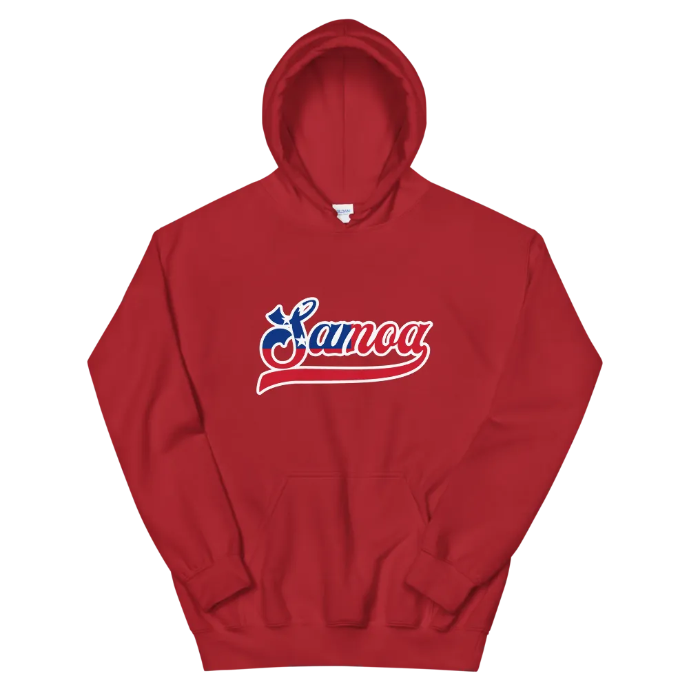 Samoa Script ~ Flag with White Border *ADULT HOODIE*