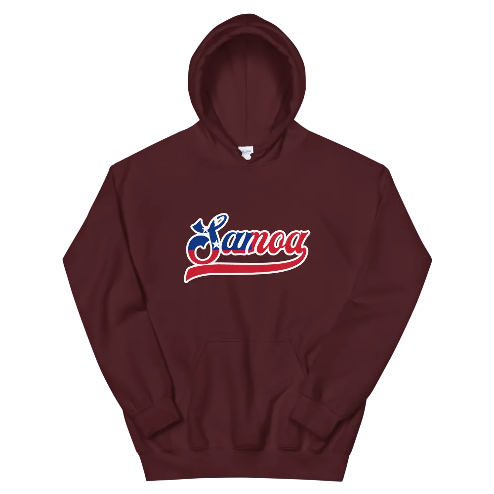 Samoa Script ~ Flag with White Border *ADULT HOODIE*