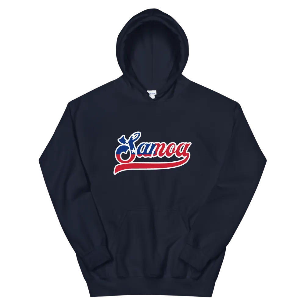 Samoa Script ~ Flag with White Border *ADULT HOODIE*