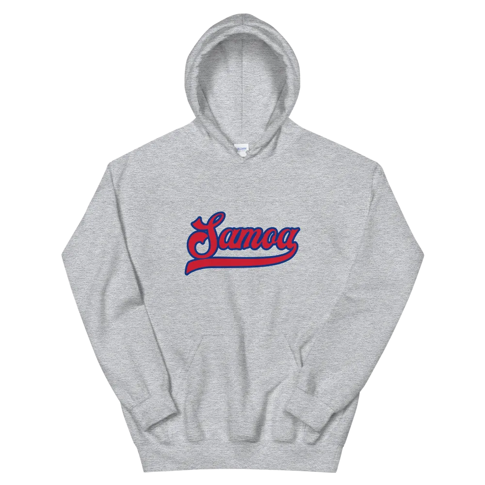 Samoa Script ~ Red with Blue Border *ADULT HOODIE*