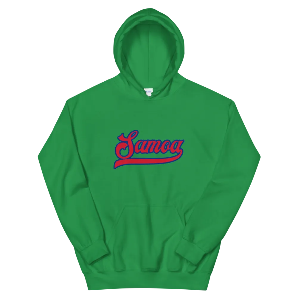 Samoa Script ~ Red with Blue Border *ADULT HOODIE*