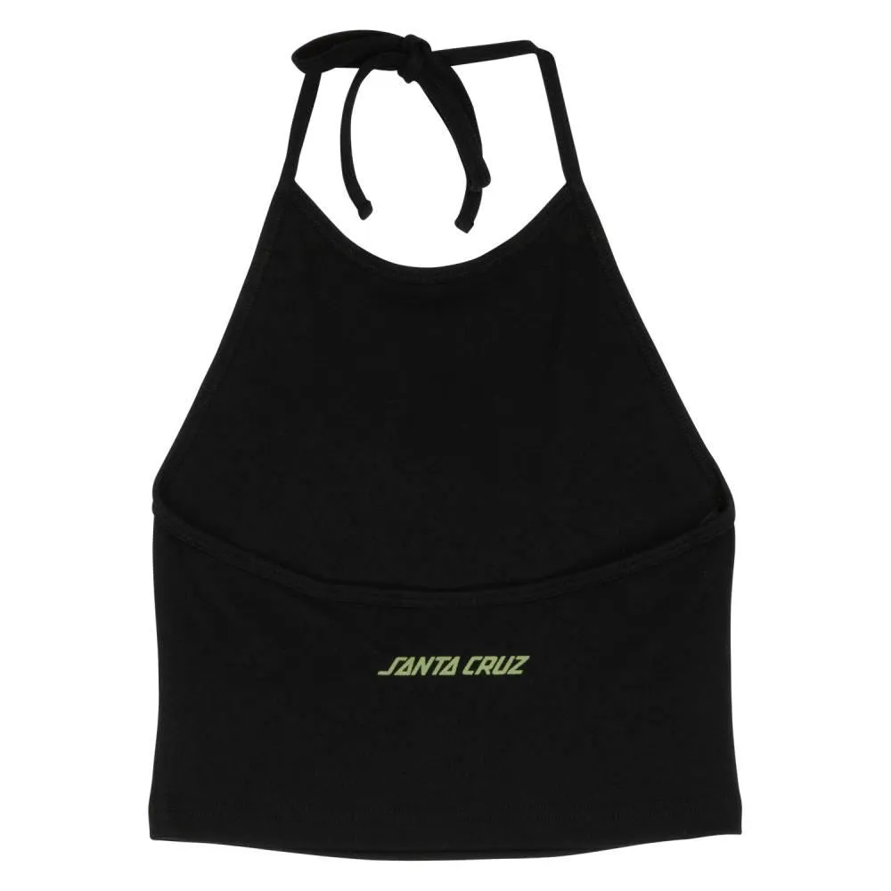 Santa Cruz Womens Halter Top Rose Glimmer - Black