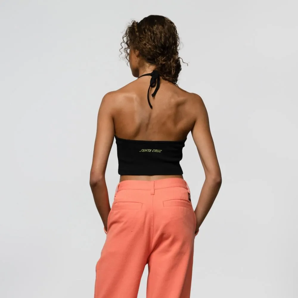 Santa Cruz Womens Halter Top Rose Glimmer - Black