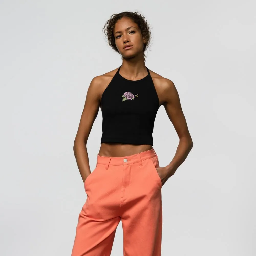 Santa Cruz Womens Halter Top Rose Glimmer - Black