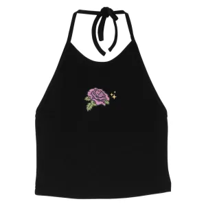 Santa Cruz Womens Halter Top Rose Glimmer - Black