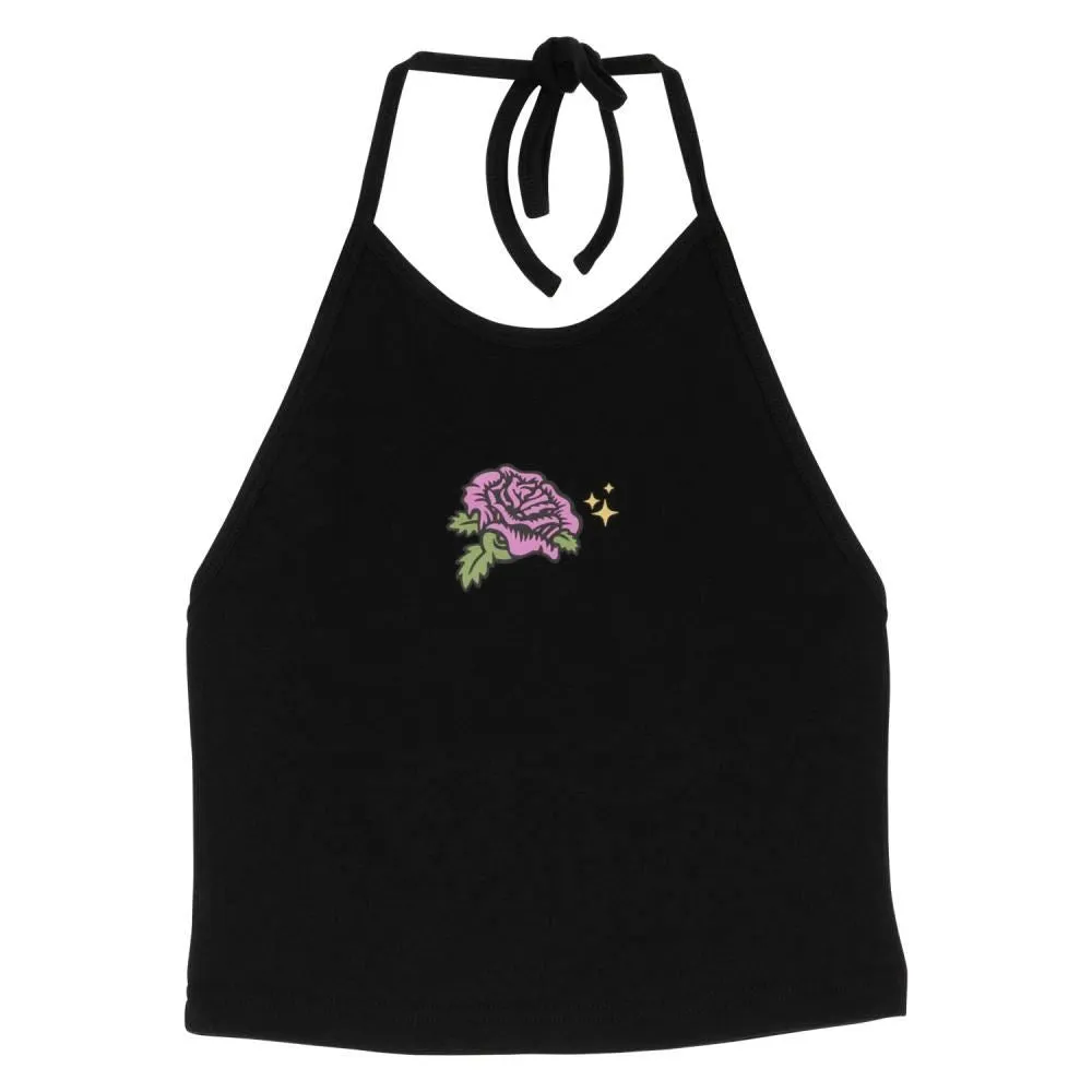 Santa Cruz Womens Halter Top Rose Glimmer - Black