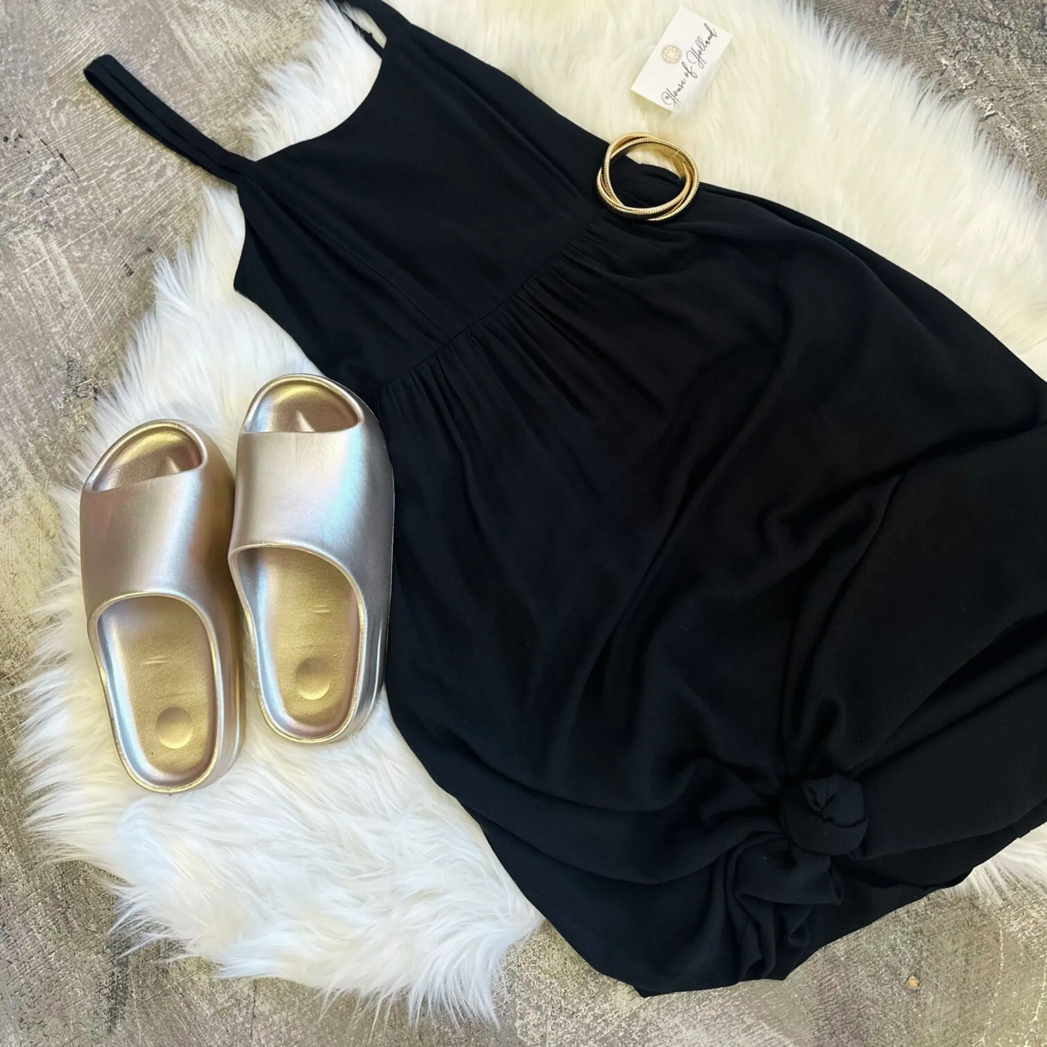 Saturday Strolling Black Maxi Dress