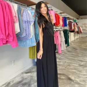 Saturday Strolling Black Maxi Dress