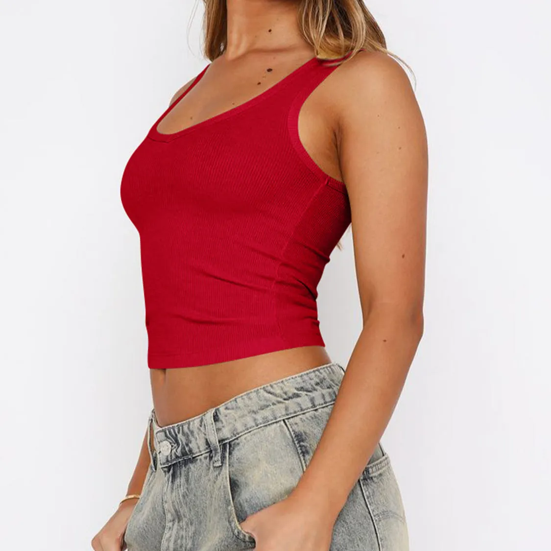 Scoop Neck Wide Strap Tank