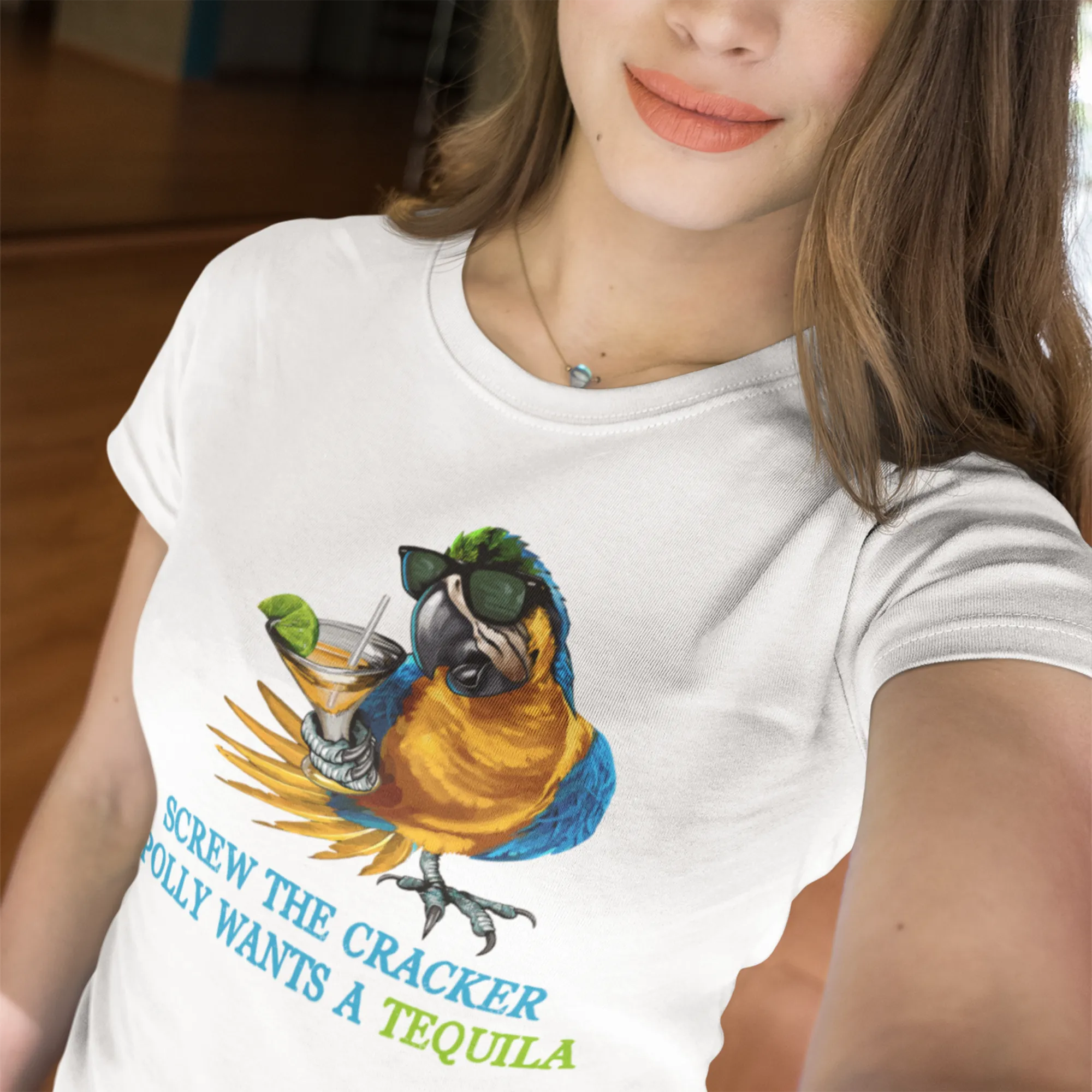 SCREW THE CRACKER POLLY WANTS A COCKTAIL - Unisex Party Drinking Tee