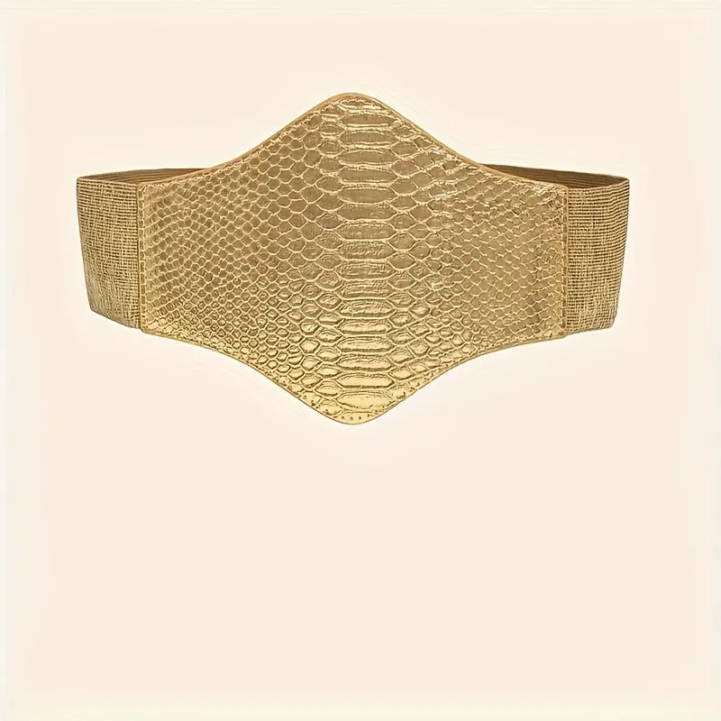 Sequined Wide Belt Elastic Waist Fashionable