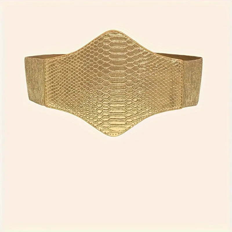 Sequined Wide Belt Elastic Waist Fashionable