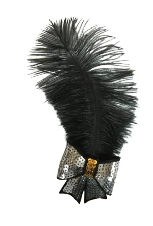 Sequinned Feathered Hair Bow