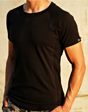 SIDE PANEL TEE - BLACK