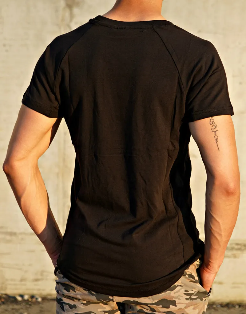 SIDE PANEL TEE - BLACK