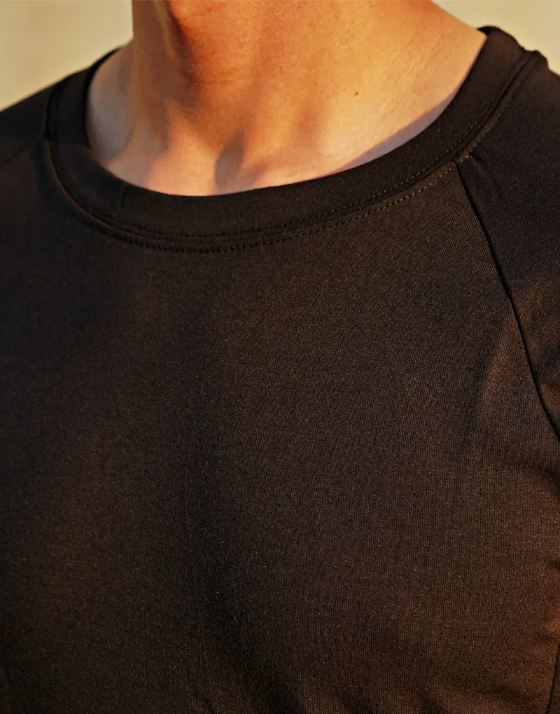 SIDE PANEL TEE - BLACK