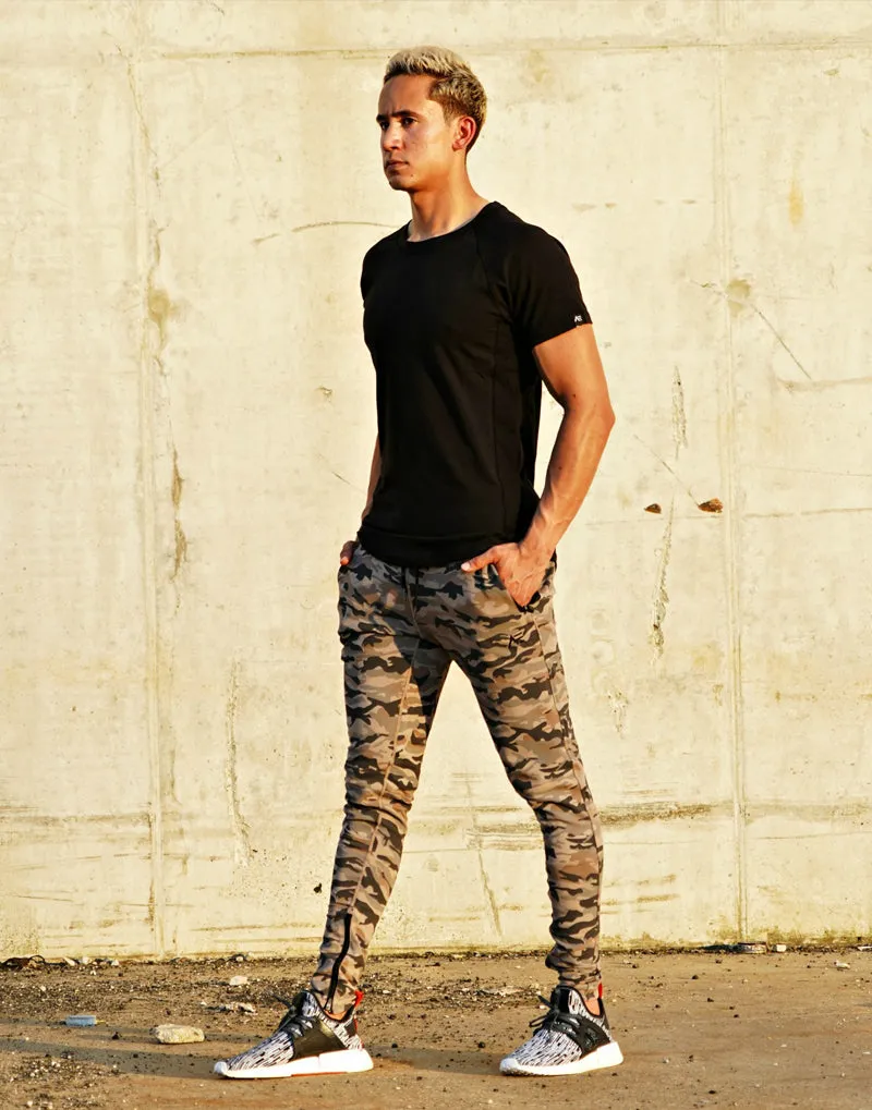 SIDE PANEL TEE - BLACK
