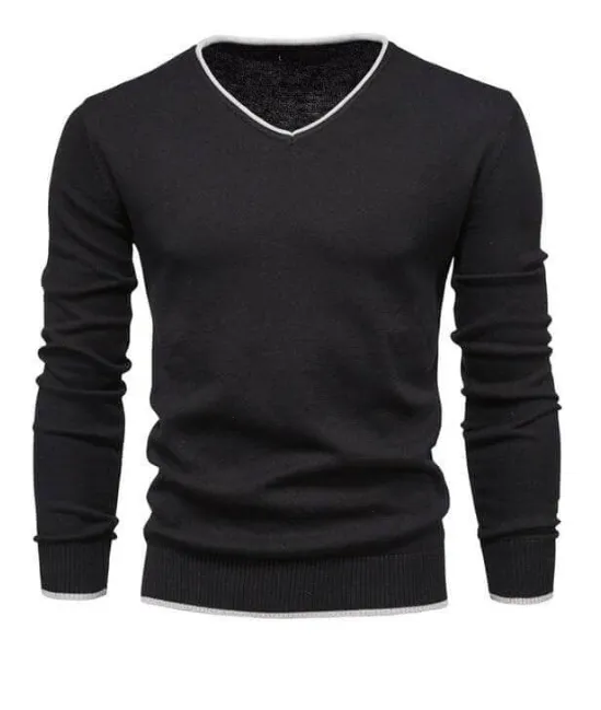 Slim-fitting V-neck Sterling sweater