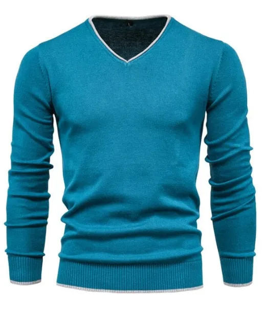 Slim-fitting V-neck Sterling sweater