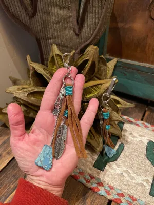 Southwest feather keychain