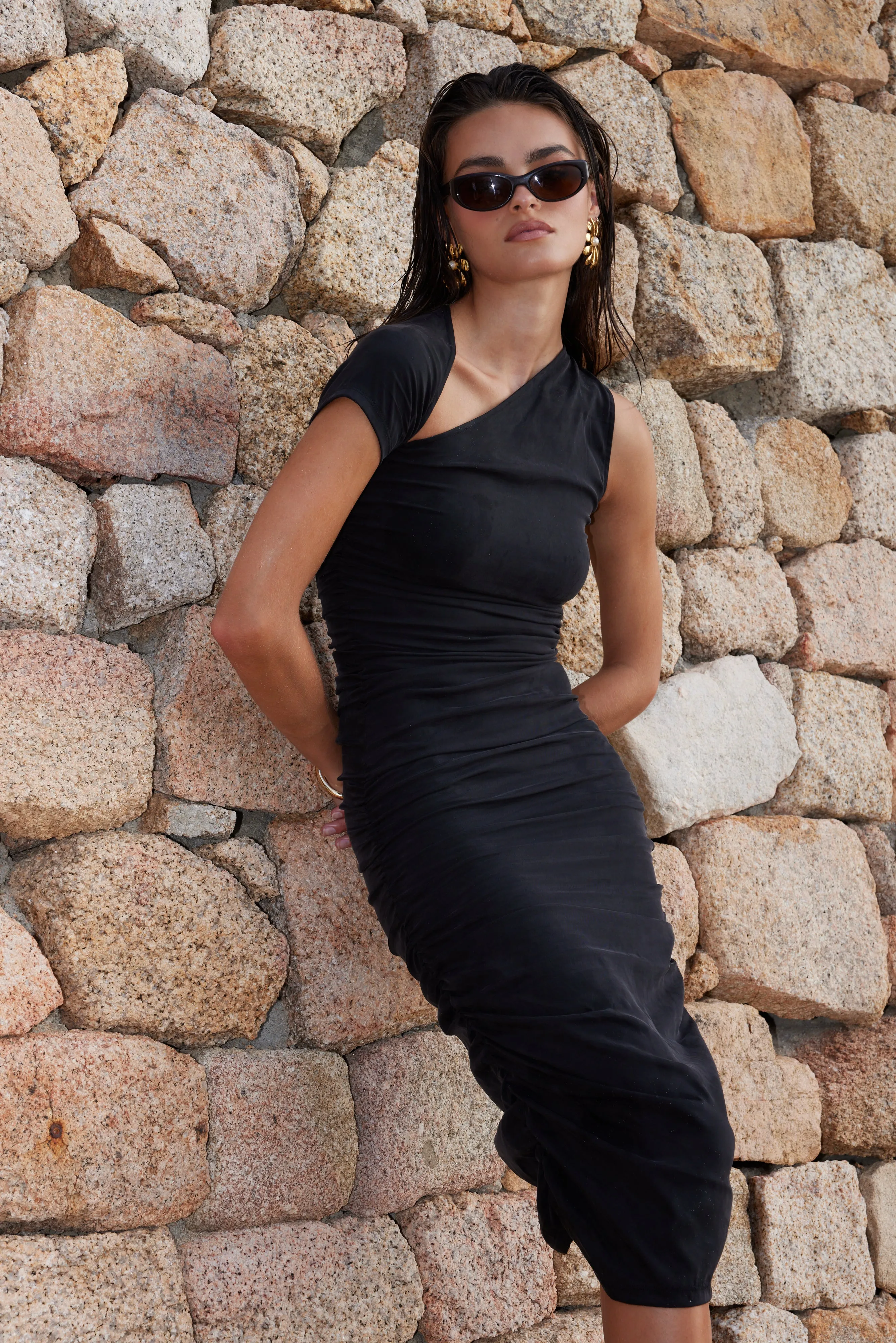 Stasera Midi Dress - Light Black