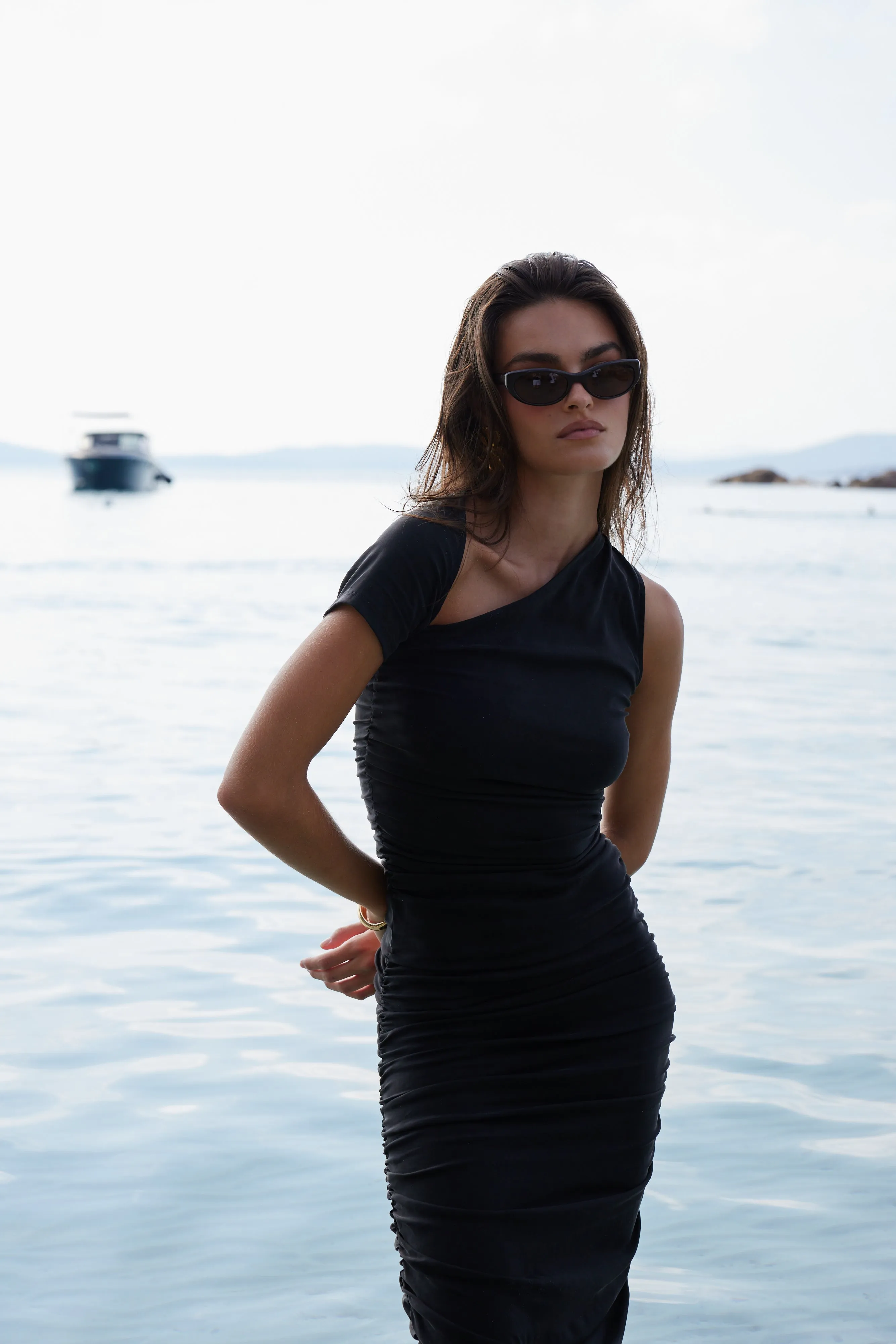 Stasera Midi Dress - Light Black