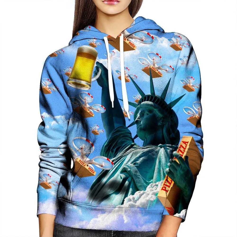 Statue Of Merica Womens Hoodie