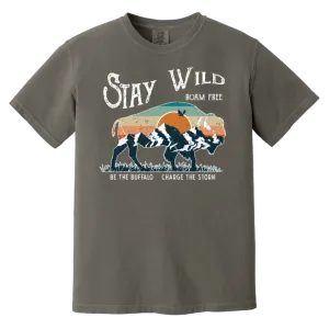 Stay Wild Bison Comfort Colors Tee – Embrace Your Wild Side