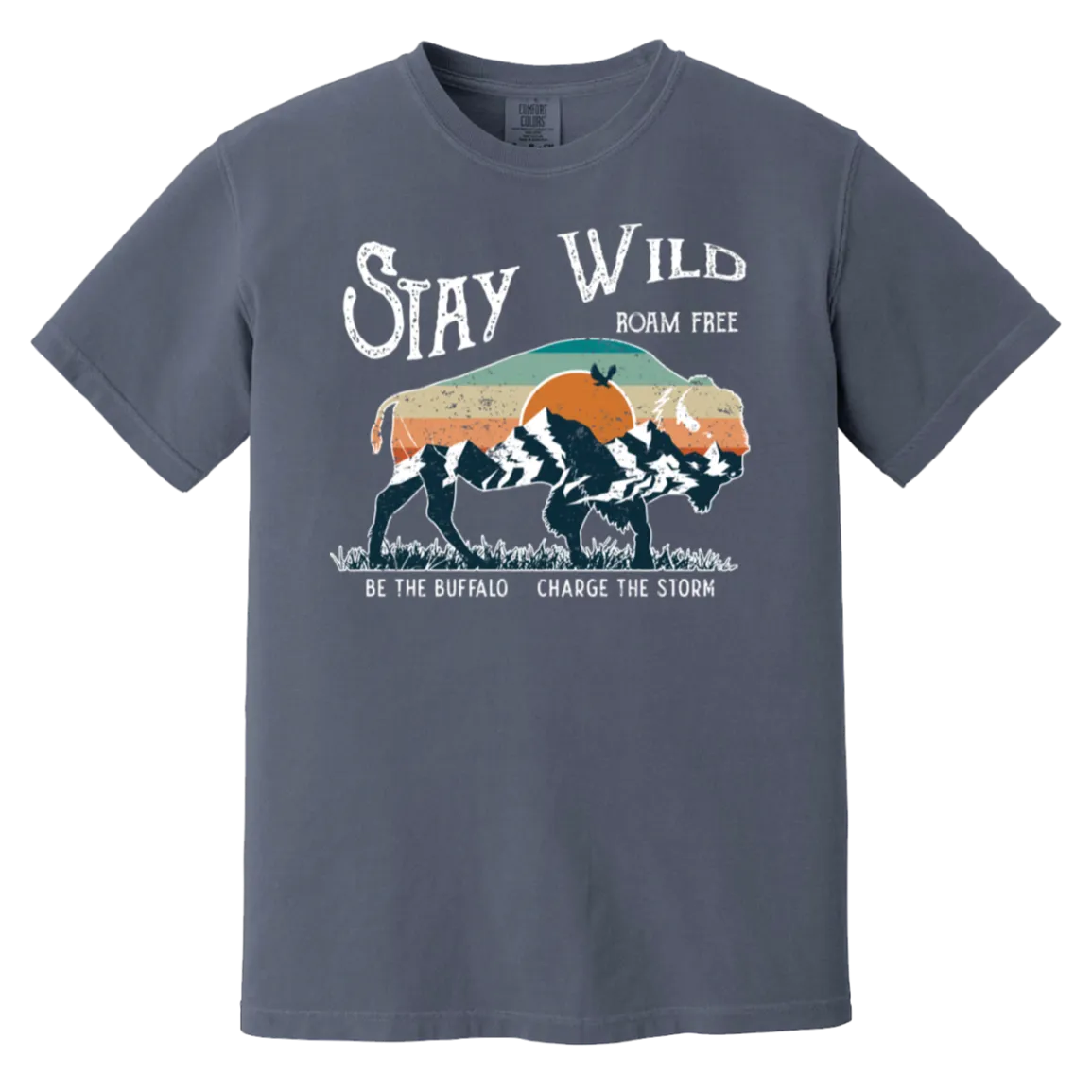 Stay Wild Bison Comfort Colors Tee – Embrace Your Wild Side
