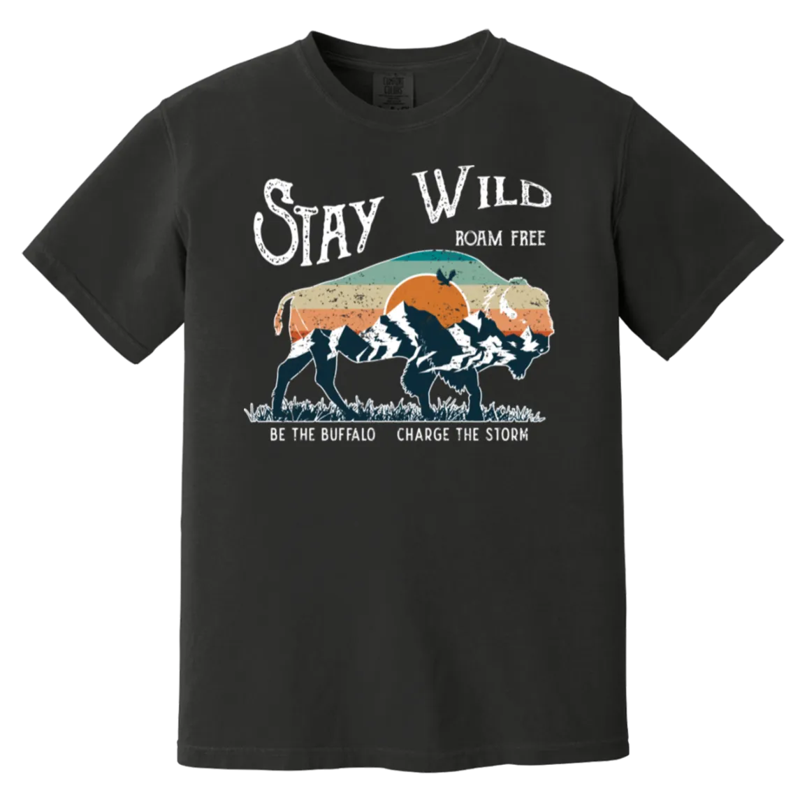 Stay Wild Bison Comfort Colors Tee – Embrace Your Wild Side