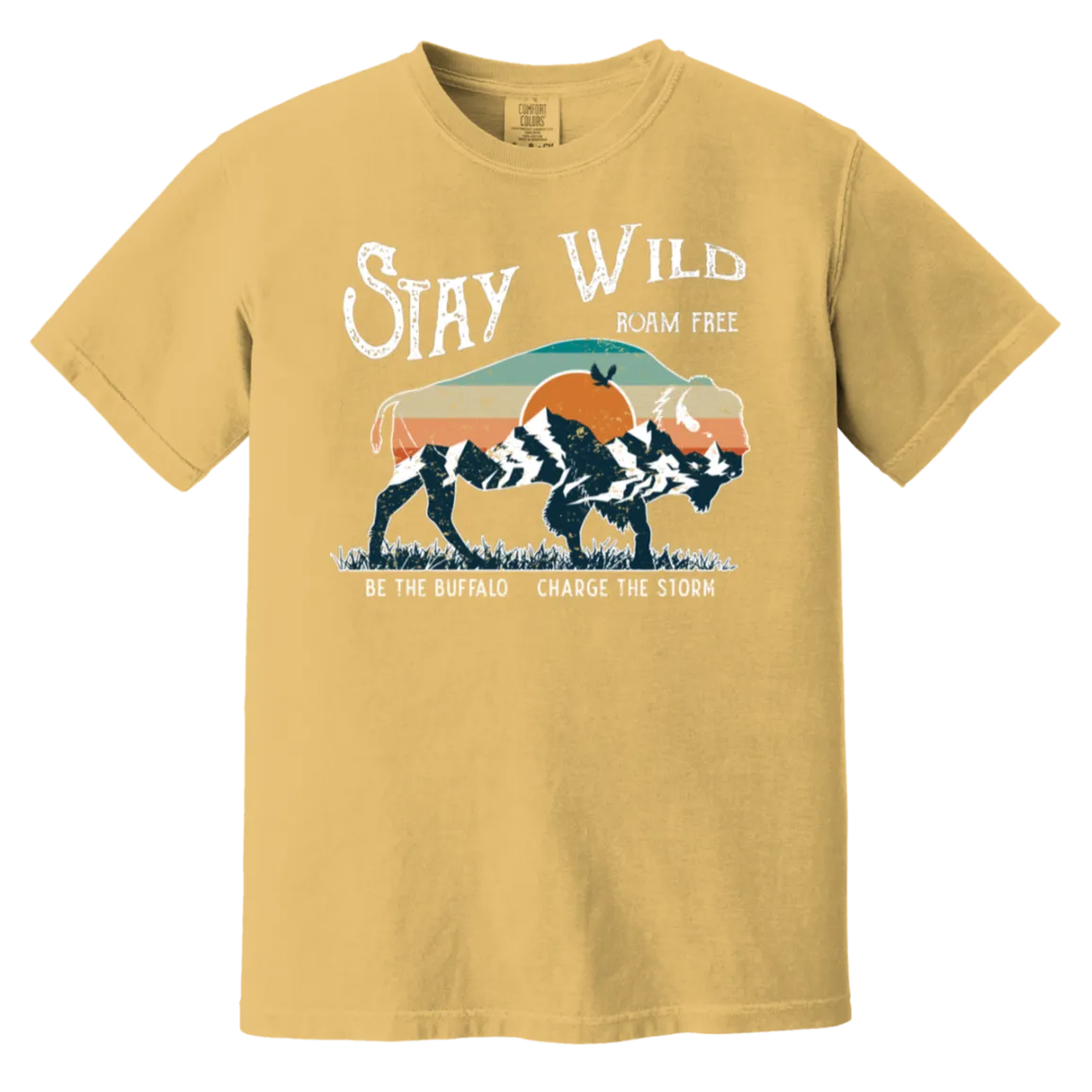 Stay Wild Bison Comfort Colors Tee – Embrace Your Wild Side