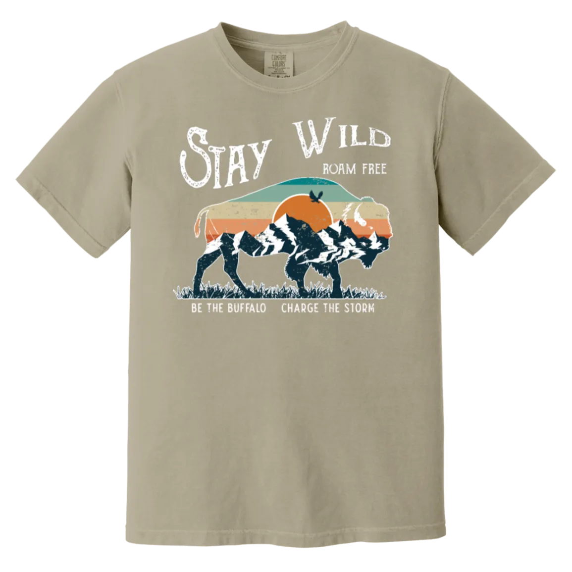 Stay Wild Bison Comfort Colors Tee – Embrace Your Wild Side