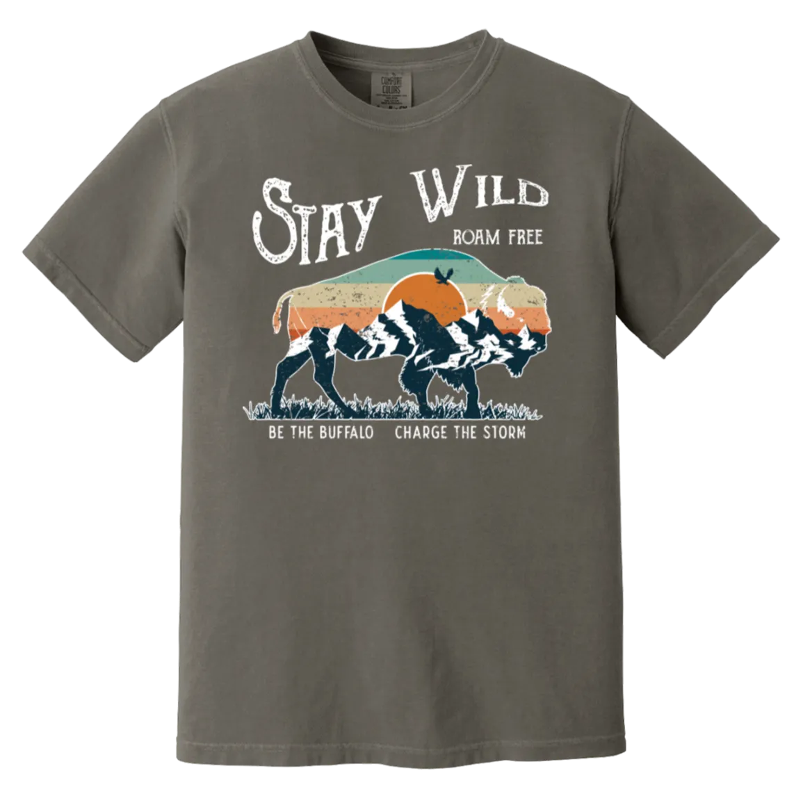 Stay Wild Bison Comfort Colors Tee – Embrace Your Wild Side