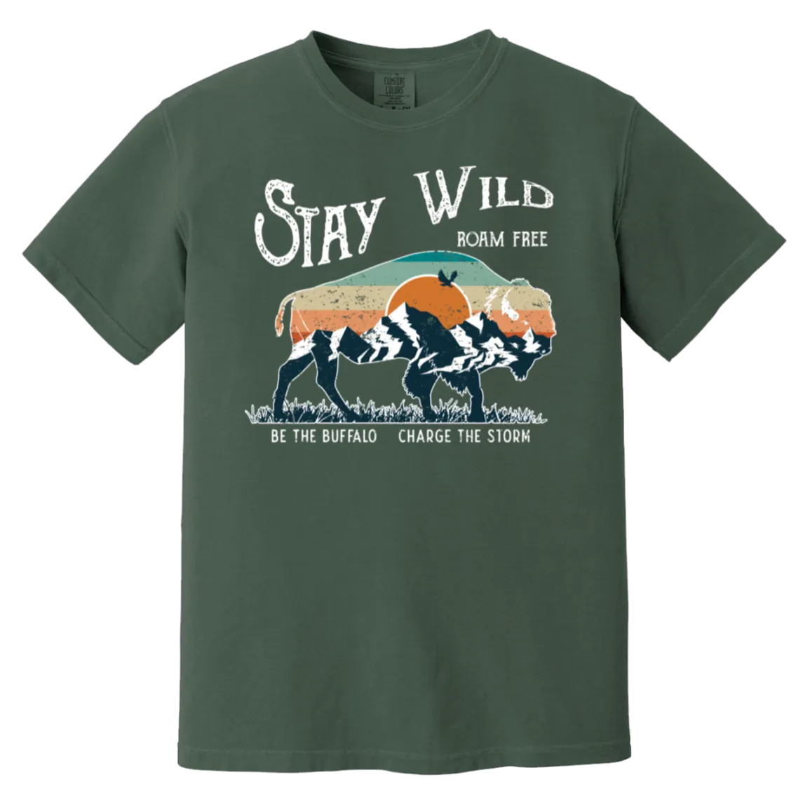 Stay Wild Bison Comfort Colors Tee – Embrace Your Wild Side