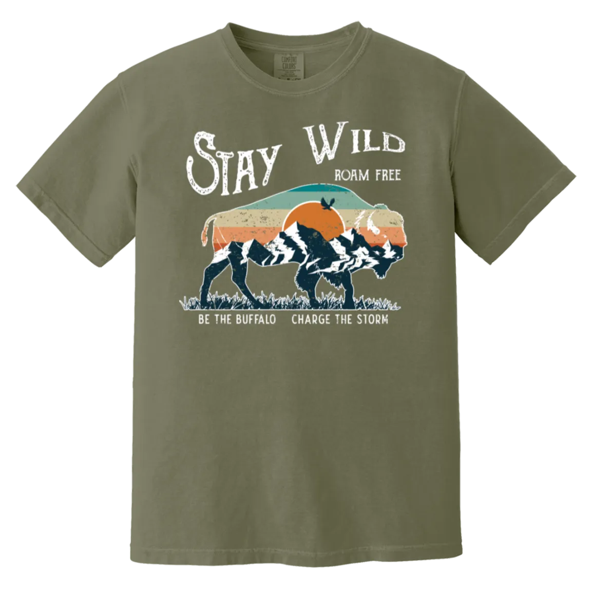 Stay Wild Bison Comfort Colors Tee – Embrace Your Wild Side
