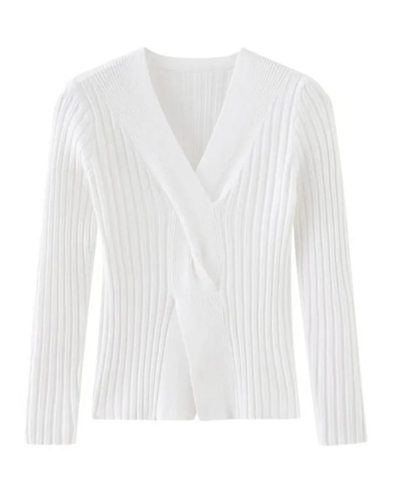 Stella - Twist-Front Ribbed Sweater